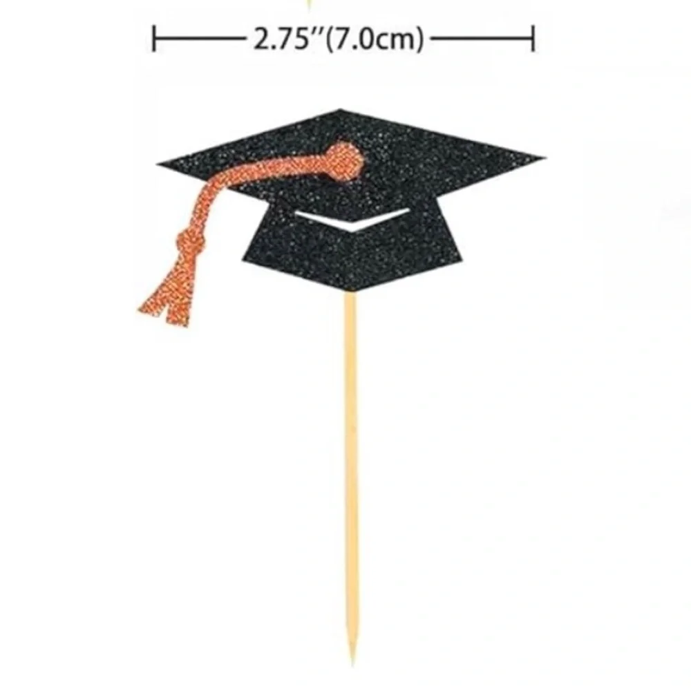 32 Pieces 2024 Diplomas Cap Cupcake Picks Cupcake Toppers Brand NEW